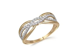 Кольцо из жёлтого золота с 42 фианитами