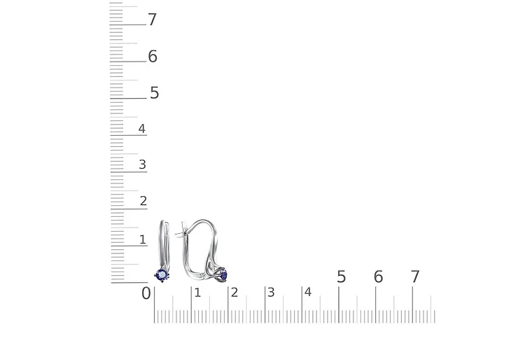 Серьги из белого золота с 2 сапфирами
