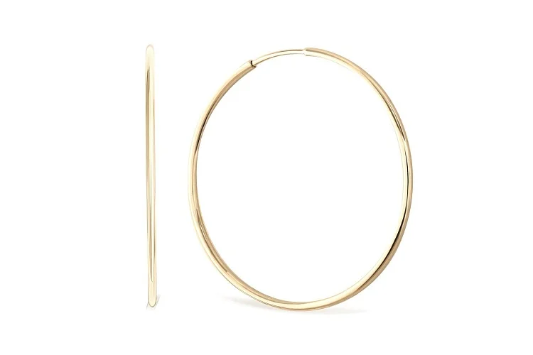 Серьги-конго из жёлтого золота без вставок