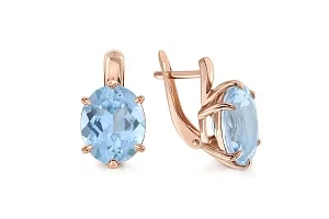 Серьги из красного золота с 2 топазами sky