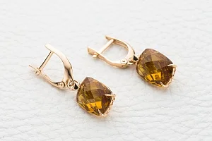 Серьги из красного золота с 2 султанитами