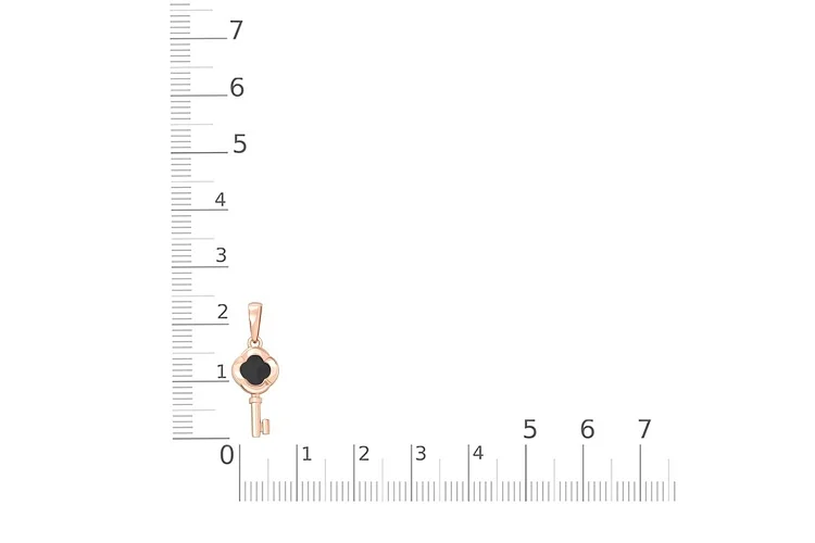 Подвеска Ключик из красного золота с ониксом