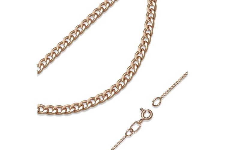 Цепь плетение панцирь ⌀ нити 0,35 мм  из красного золота