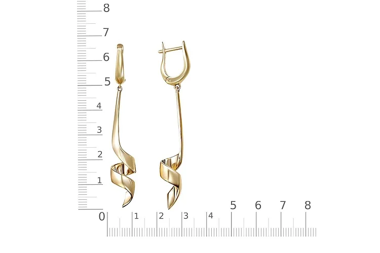 Серьги из жёлтого золота без вставок