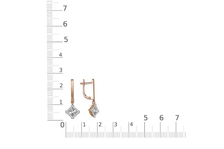 Серьги из красного золота с 42 бриллиантами