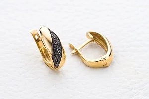 Серьги из жёлтого золота с 62 бриллиантами