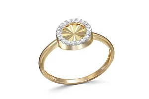 Кольцо из жёлтого золота с 20 фианитами