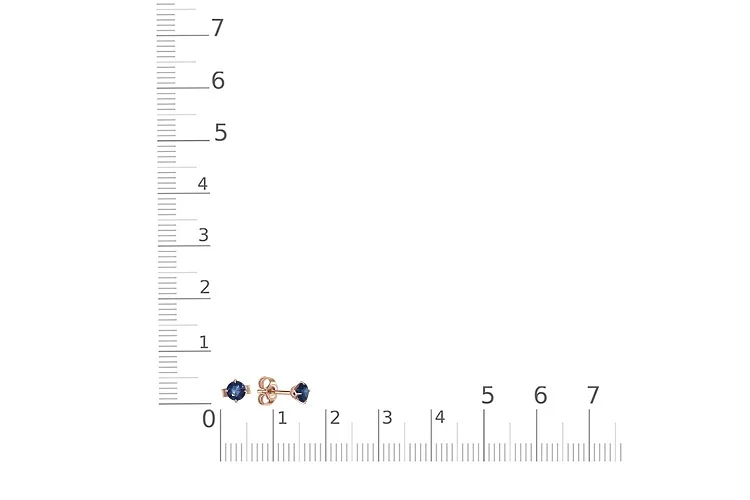 Серьги-пусеты из красного золота с 2 корундами