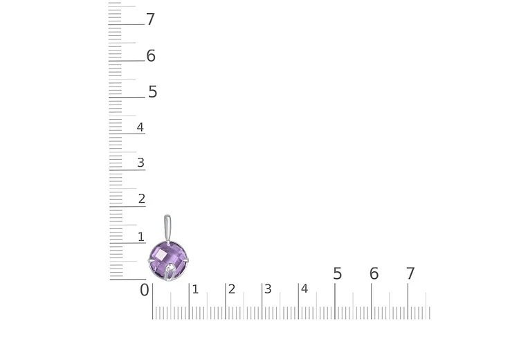 Подвеска из белого золота с 4 аметистами