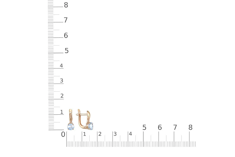 Серьги из красного золота с 2 топазами sky