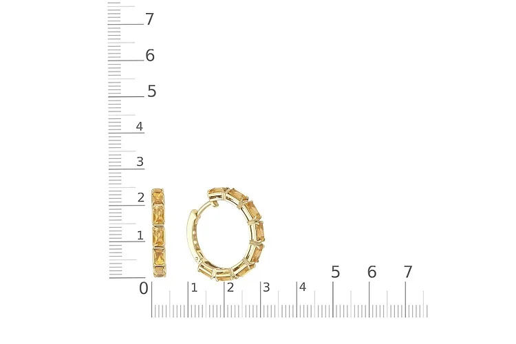 Серьги из жёлтого золота с 16 цитринами