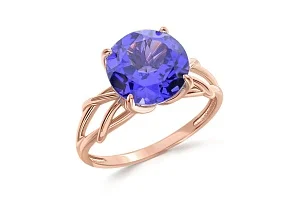 Кольцо из красного золота с ситаллом