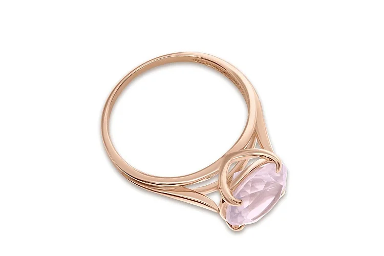 Кольцо из красного золота с кварцем