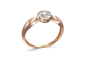 Кольцо из красного золота с бриллиантом