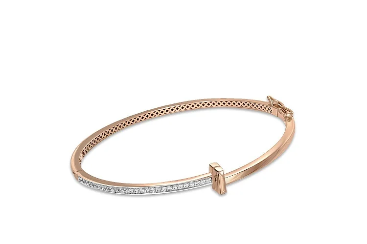 Браслет Дорожка из красного золота с 27 бриллиантами