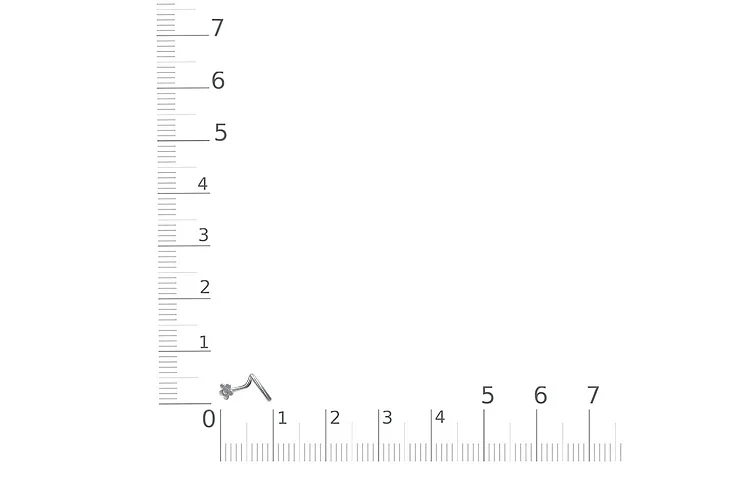 Пирсинг в нос Цветок из белого золота без вставок