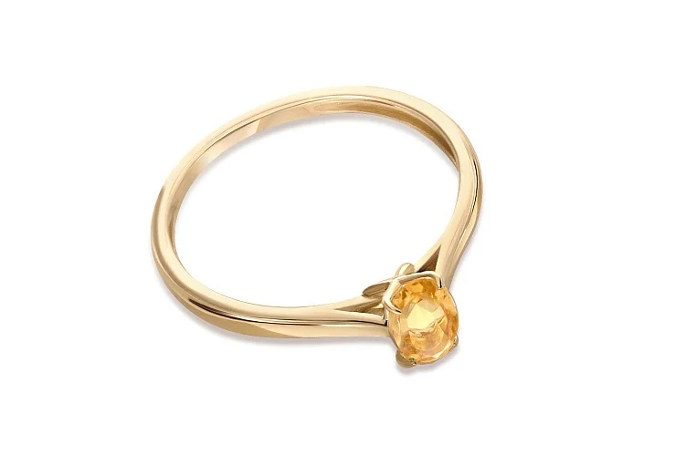 Кольцо из жёлтого золота с цитрином