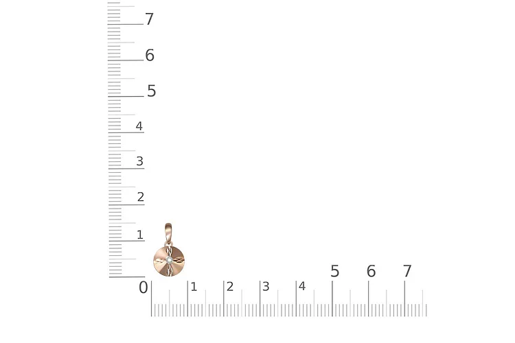 Подвеска Круг из красного золота с бриллиантом