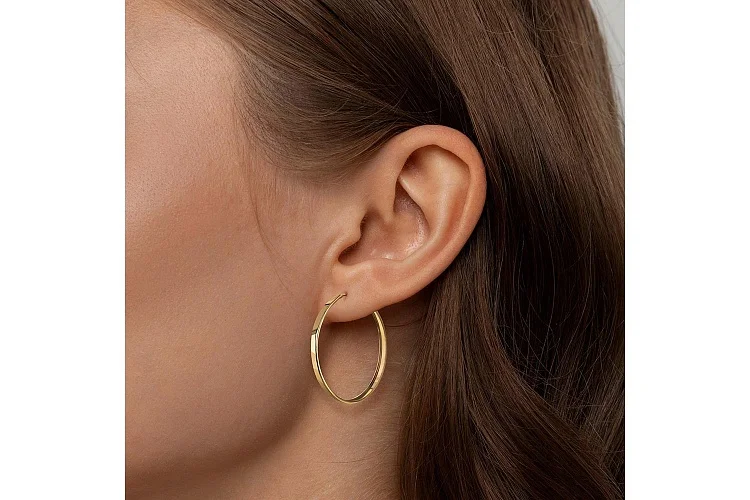 Серьги-конго из жёлтого золота без вставок