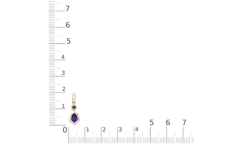 Подвеска из красного золота с корундом и изумрудом