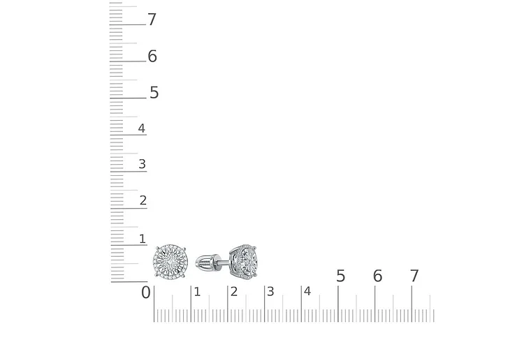 Серьги-пусеты из белого золота с 50 фианитами