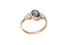 Кольцо из красного золота с топазом лондон и 6 фианитами