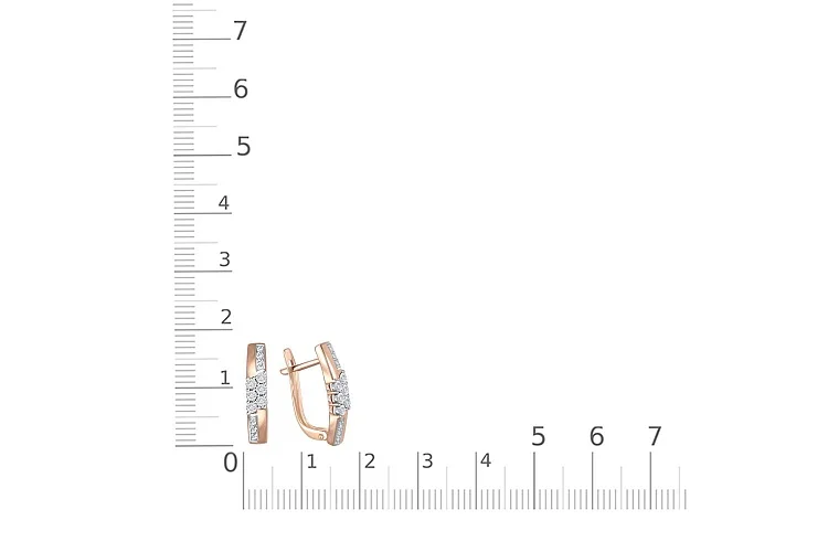 Серьги Дорожки из красного золота с 24 бриллиантами