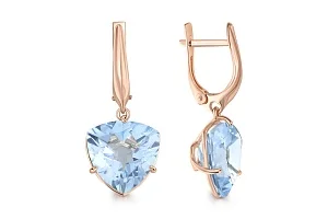 Серьги из красного золота с 2 топазами sky