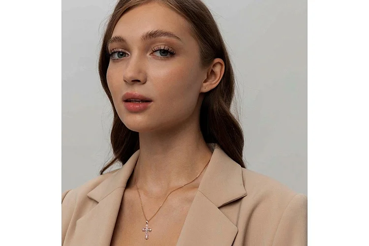 Крест из красного золота без вставок