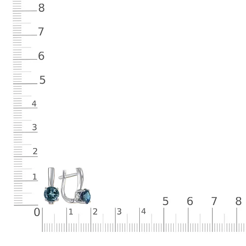 Серьги из белого золота с 2 топазами лондон
