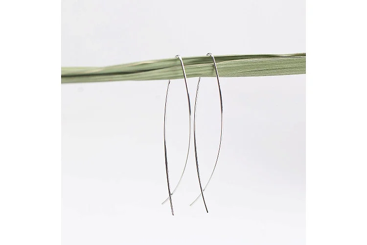 Серьги протяжки из белого золота без вставок