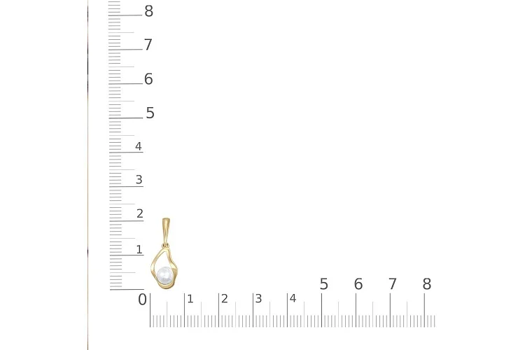 Подвеска из жёлтого золота с жемчугом