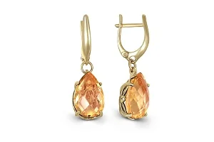 Серьги из жёлтого золота с 2 цитринами