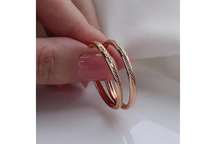 Серьги-конго из красного золота без вставок