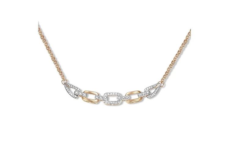 Колье из красного золота с 50 фианитами