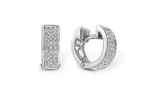 Серьги Дорожки из белого золота с 72 фианитами