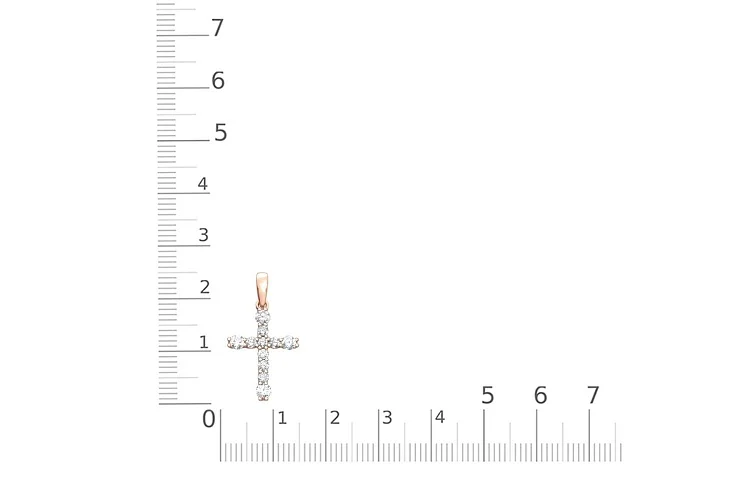 Крест Крест из красного золота с 11 фианитами