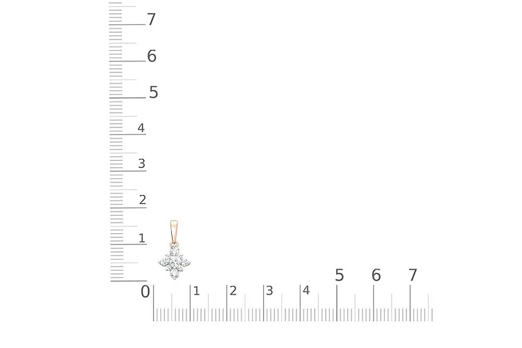 Подвеска из красного золота с 9 фианитами