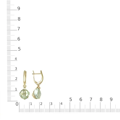 Серьги из жёлтого золота с 2 аметистами