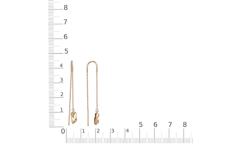 Серьги-продёвки из красного золота без вставок