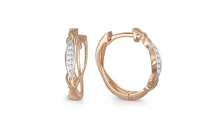 Серьги из красного золота с 10 фианитами