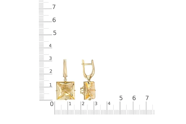 Серьги из жёлтого золота с 2 наноситалами
