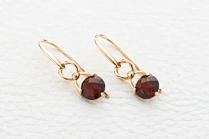 Серьги из красного золота с 2 гранатами