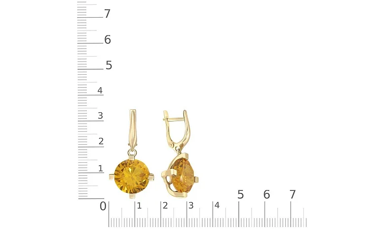 Серьги из жёлтого золота с 2 наноситалами