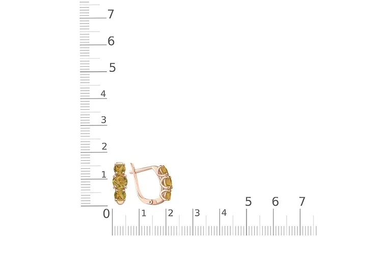 Серьги из красного золота с 6 султанитами