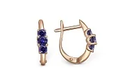 Серьги из красного золота с 6 корундами