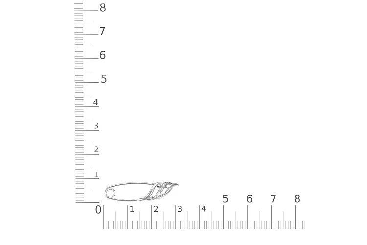 Булавка из белого золота с 6 фианитами