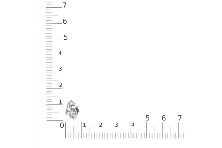 Подвеска Цветок из белого золота с бриллиантом