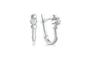 Серьги из белого золота с 2 бриллиантами