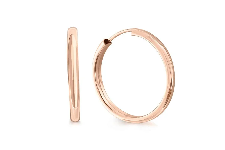 Серьги-конго из красного золота без вставок